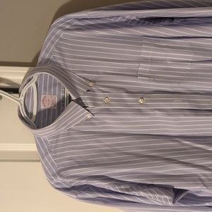 Brooks Brothers dress shirt, purple stripes, 18 collar 34 sleeves